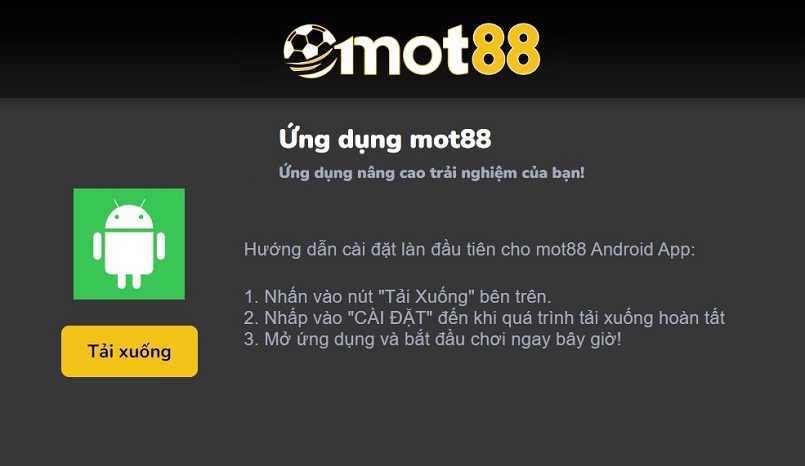 Tải mot88 app trên hệ điều hành Android